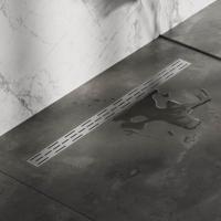 Douchegoot met standaard rooster en flens - RVS geborsteld 7 x 100 - thumbnail