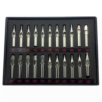22 stuks roestvrijstaal Tattoo nozzle tips set ronde Diamond Magnum Mixed Tattoo tips voor Tattoo Supply