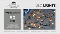 Batterijverlichting lichtsnoer zwart op batterijen 50 lampjes 3,75 meter Anna's Collection - Annas collection - thumbnail