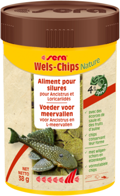 Sera Wels-Chips Nature 100ml - Vezelrijke Voer voor Ancistrus & L-Meervallen