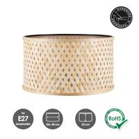 Bamboo Lampenkap - Cilindrisch - Beige - Boheemse stijl - ø40 x 22 cm - E27 fitting - Ontworpen voor Staande Lampen en Pendellamp - Ontworpen voor woonkamer en eetkamer - thumbnail