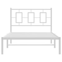 Bedframe met hoofdbord metaal wit 100x190 cm - thumbnail