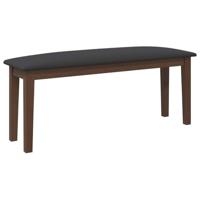 Bank 110 cm massief hout rubber bruin - thumbnail