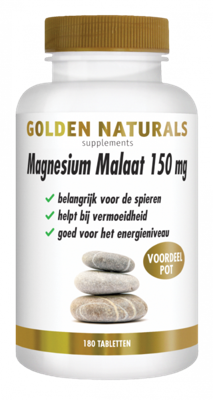 Golden Naturals Magnesium Malaat 150mg Tabletten Golden Naturals Magnesium Malaat 150mg Tabletten