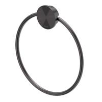 Handdoekring Zwart Geesa Opal Metaal Geborsteld - thumbnail