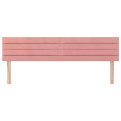 Hoofdborden 2 st 90x5x78/88 cm fluweel roze