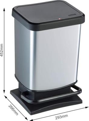 Rotho paso pedaalemmer 20l zilver metallic