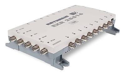 Kathrein EXR 25516 Satelliet multiswitch Ingangen (satelliet): 5 (4 satelliet / 1 terrestrisch) Aantal gebruikers: 16 Standby-functie Kathrein EXR 25516 Satelliet multiswitch Ingangen (satelliet): 5 (4 satelliet / 1 terrestrisch) Aantal gebruikers: 16 Standby-functie