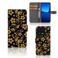 Xiaomi 13 Pro Hoesje Gouden Bloemen - thumbnail