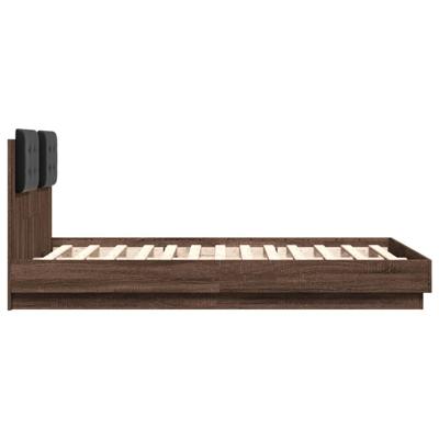 Bedframe met hoofdeinde bruin eikenkleurig 120x190 cm