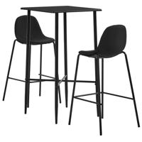 3-delige Barset stof zwart - thumbnail