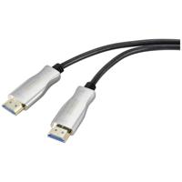 SpeaKa Professional SP-9019356 HDMI-kabel HDMI Aansluitkabel HDMI-A-stekker, HDMI-A-stekker 50.00 m Zwart 4K UHD, Afgeschermd - thumbnail
