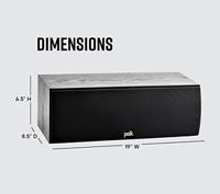 Polk T30 Center Luidspreker voor Home Cinema en Muziek, Luidspreker voor Middenkanaal, Speakers met 100 Watt, 24kHz, Klassieke look, Universele Poolklemmen, Ondersteunt Dolby, Soundbar voor onder TV - thumbnail