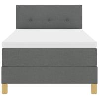 Boxspringbed met matras donkergrijs 100x200 cm stof - thumbnail