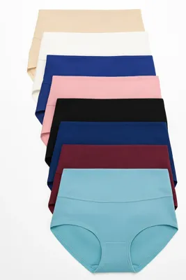 Fine Woman 10-pak - katoenen dames taille slip - Multipack dames onderbroek - Goedkoop katoenen ondergoed dames - L - Zwart - Onderbroek - Ondergoed