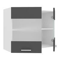 VCM Wandkast Esilo (Hangende kast, Wit/antraciet, 2 Glastüren) - thumbnail