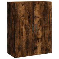 Hoge kast 69,5x34x180 cm bewerkt hout gerookt eikenkleurig - thumbnail