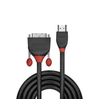 LINDY HDMI / DVI Adapterkabel HDMI-A-stekker, DVI-D 18+1-polige stekker 1.00 m Zwart 36271 HDMI-kabel