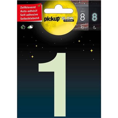 Glow in the dark Nummer 1 - 75 mm zelfklevend.