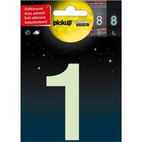 Glow in the dark Nummer 1 - 75 mm zelfklevend. - thumbnail