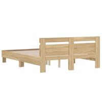Bedframe met hoofdeinde bewerkt hout sonoma eiken 150x200 cm - thumbnail