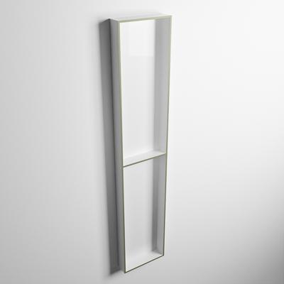 MONDIAZ EASY Nis 89,5x29,5cm in solid surface kleur Army | Talc. 2 vakken geschikt voor in- of opbouw