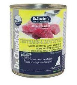 Dr. Clauder&apos;s kalkoen met aardappel natvoer hond 6 x 800 g