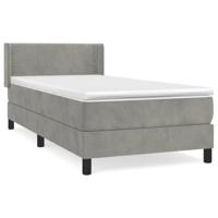 Boxspring met matras fluweel lichtgrijs 90x190 cm - thumbnail