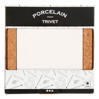 Creativ Company Onderzetter met lijst van kurk, afm 15,5x15,5x1 cm, wit, 2 stuk/ 1 doos - thumbnail