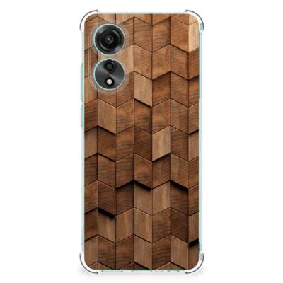 Stevig Telefoonhoesje voor OPPO A78 4G Wooden Cubes Stevig Telefoonhoesje voor OPPO A78 4G Wooden Cubes