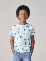 Jongensshirt met korte mouwen en grafisch ontwerp mintgroen - thumbnail