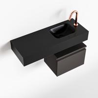 MONDIAZ ANDOR 40cm toiletmeubel dark grey. LEX 80cm wastafel urban rechts 1 kraangat - thumbnail