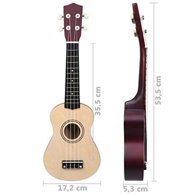VidaXL Ukuleleset met tas voor kinderen sopraan 21&apos;&apos; lichthoutkleurig - thumbnail