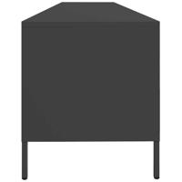 Tv-meubel 202x39x43,5 cm koudgewalst staal zwart - thumbnail