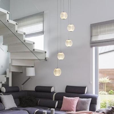 Searchlight 5-lichts hanglampAllure chroom rond - 51481-5CC