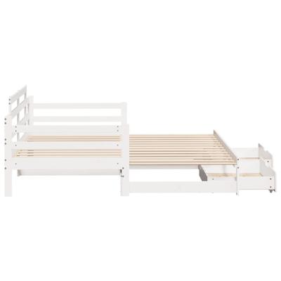 Slaapbank met onderschuifbed/lades zonder matras 90x190 cm wit - thumbnail
