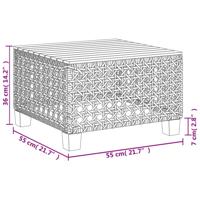 6-delige Loungeset met kussens poly rattan grijs - thumbnail