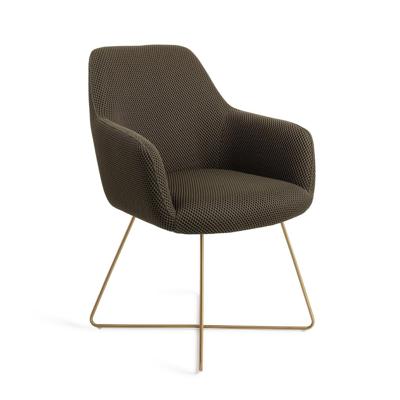 Jesper Home Eetkamerstoel 'Hiroo' Cross Gold, kleur Jungle Jewel