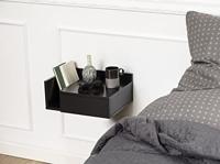 Bendt Zwevend Nachtkastje 'Cecilie' met vakje, kleur Zwart - thumbnail