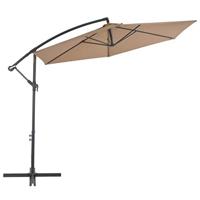 VidaXL Zweefparasol met aluminium paal 300 cm taupe - thumbnail