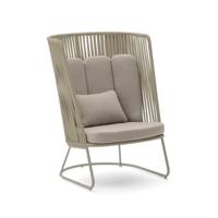 Kave Home Outdoor Fauteuil 'Saconca' Met hoge rug, Gevlochten touw, kleur Beige - thumbnail