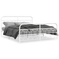 Bedframe met hoofd- en voeteneinde metaal wit 180x200 cm - thumbnail