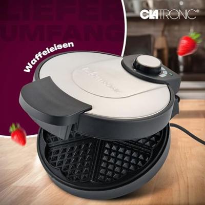 Clatronic WA 3492 Wafelijzer Anti-aanbaklaag Zwart, RVS Clatronic WA 3492 Wafelijzer Anti-aanbaklaag Zwart, RVS