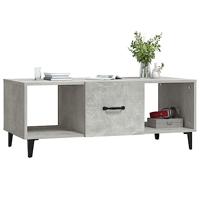Salontafel 102x50x40 cm bewerkt hout betongrijs - thumbnail