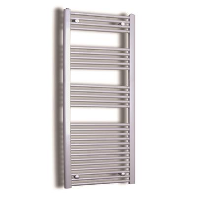 Elektrische Design Radiator Sanicare Plug & Play 172x60 cm Inox Look 1127 Watt Met Zwarte Thermostaat Links Sanicare