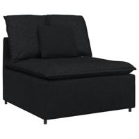 Modulaire bank middenmodule met kussens 100 cm zwart - thumbnail