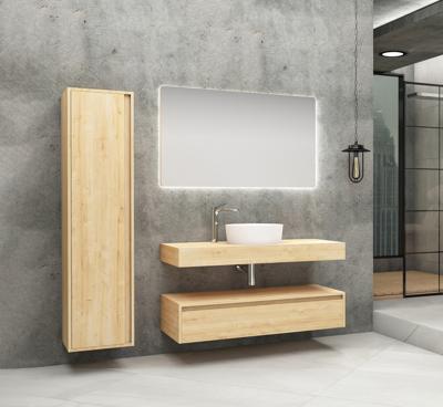 Onderkast Aquasplash Lina met Wastafelblad 120x50 cm Licht Eiken Aquasplash Onderkast Aquasplash Lina met Wastafelblad 120x50 cm Licht Eiken Aquasplash