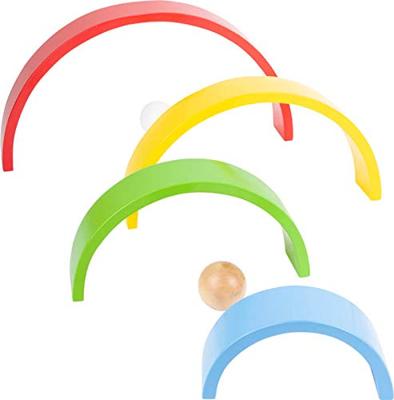 Small Foot houten bouwblokken regenboog xl, 14dlg.