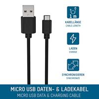 ANSMANN Micro-USB-kabel, 100 cm laadkabel voor smartphone, tablet, smartwatch en andere eindapparaten met micro-USB-poort/kabel voor gegevensoverdracht aan pc, laptop, tablet, enz. - thumbnail