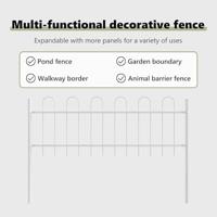 Tuinhek 2 pcs Wit 3,4 x 0,6 m Poedercoating staal - thumbnail